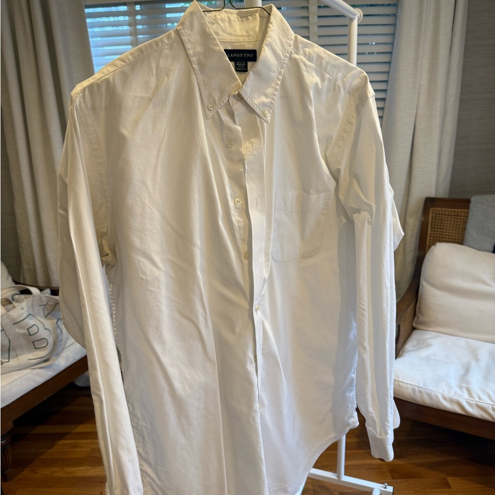 Lands' End Classic White Dress Shirt